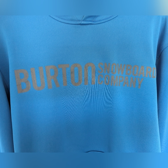 Burton Snowboard Company Dryride Hoodie Men's Medium Blue Pullover Spellout - Picture 2 of 13